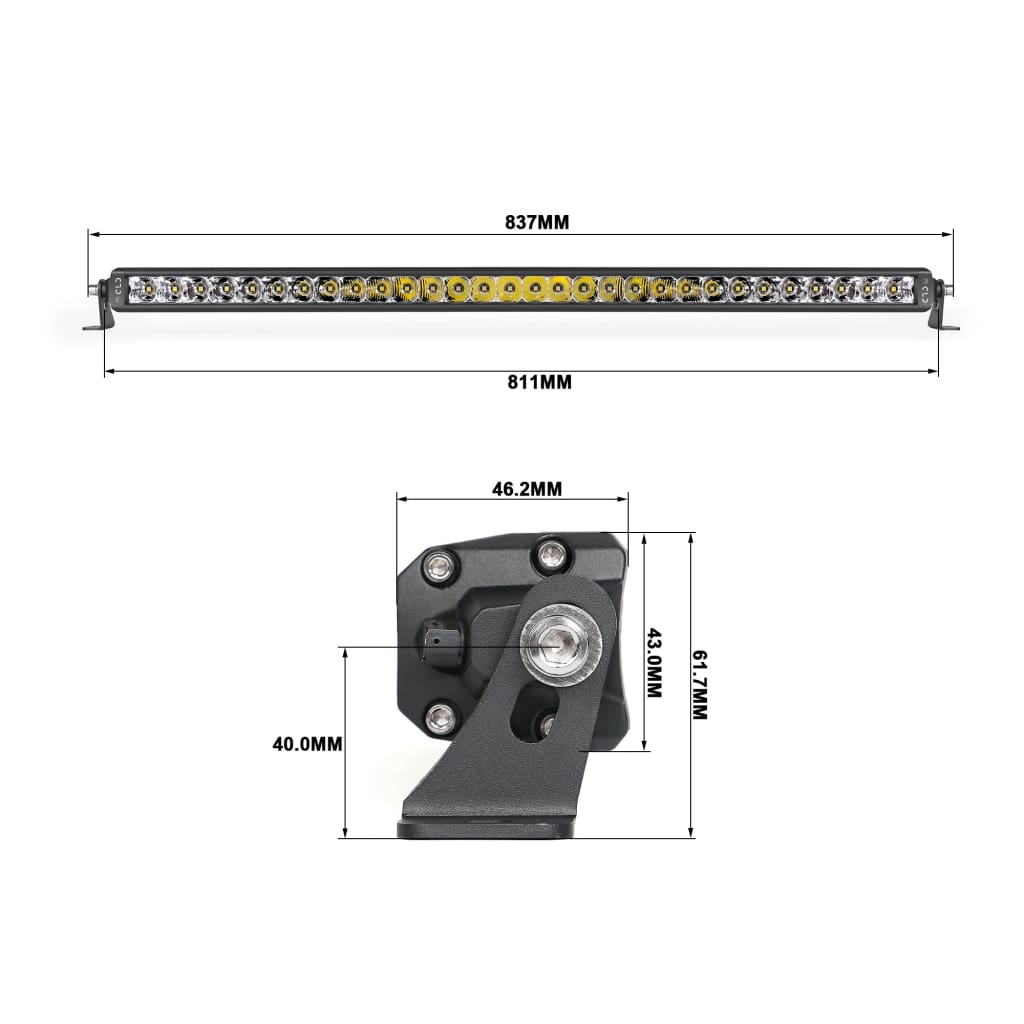 Single Row Spot Flood Combo Beam LED Light Bars car lighting