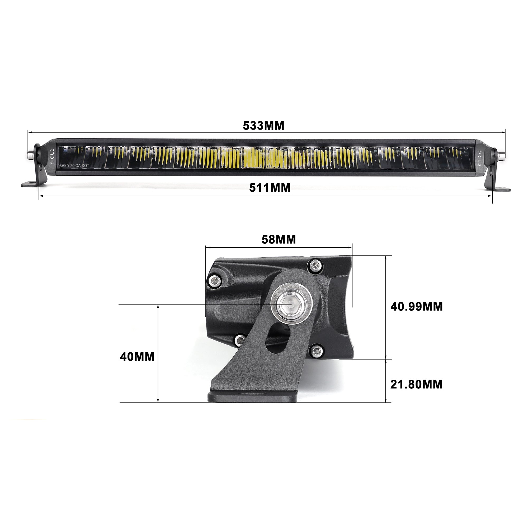 Single Row Street Legal Multi Function LED Light Bars car